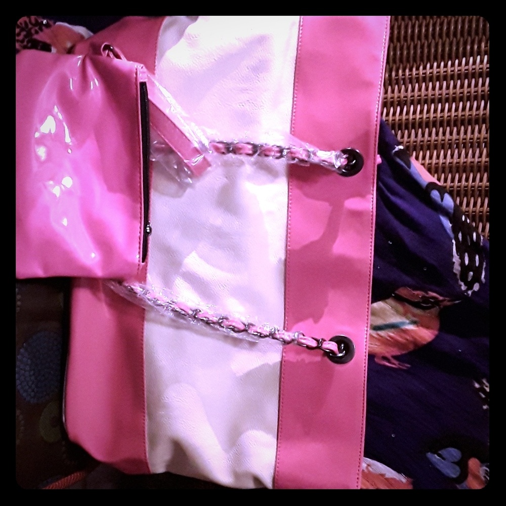 Tote Pink , Vanilla Large with zipper Bag Included